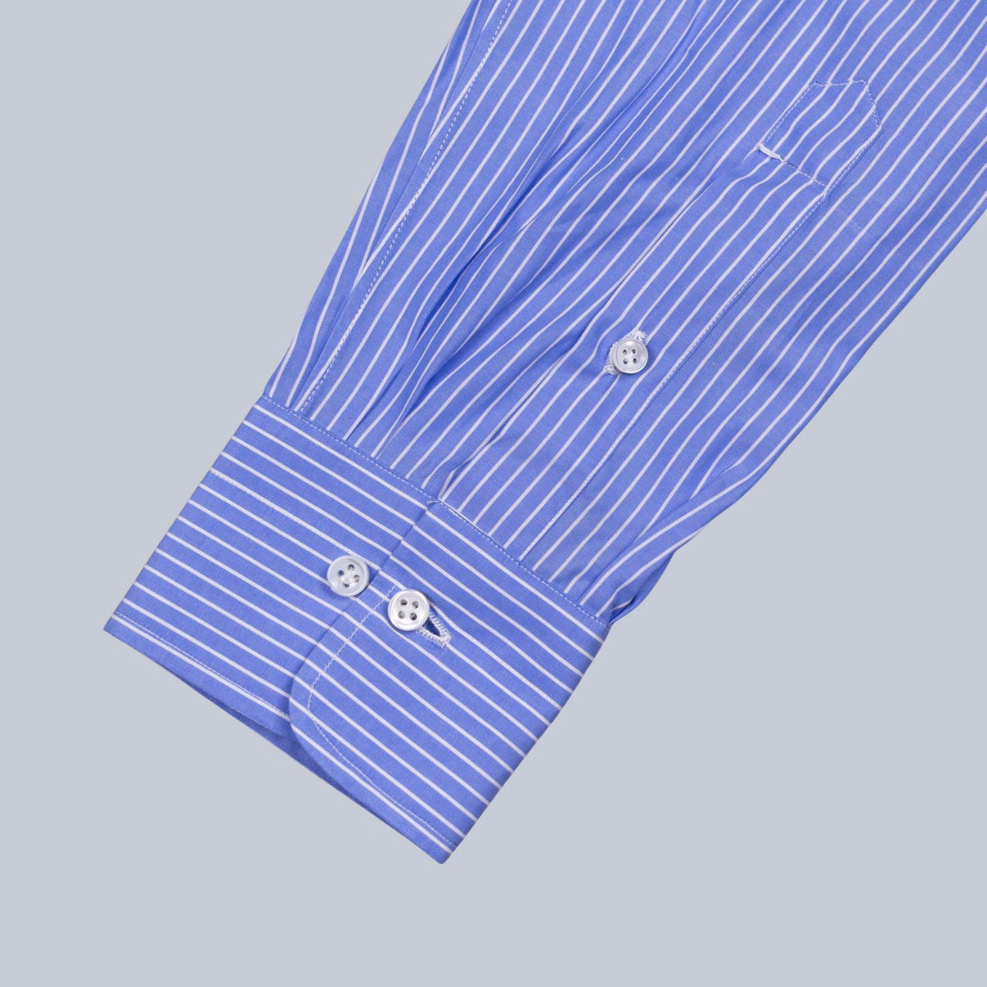 Blue Shirt Popeline Stripe