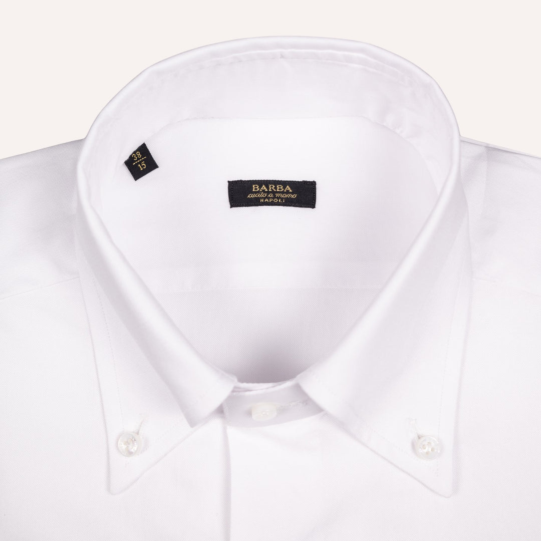 White Slim Fit Oxford Button Down Shirt