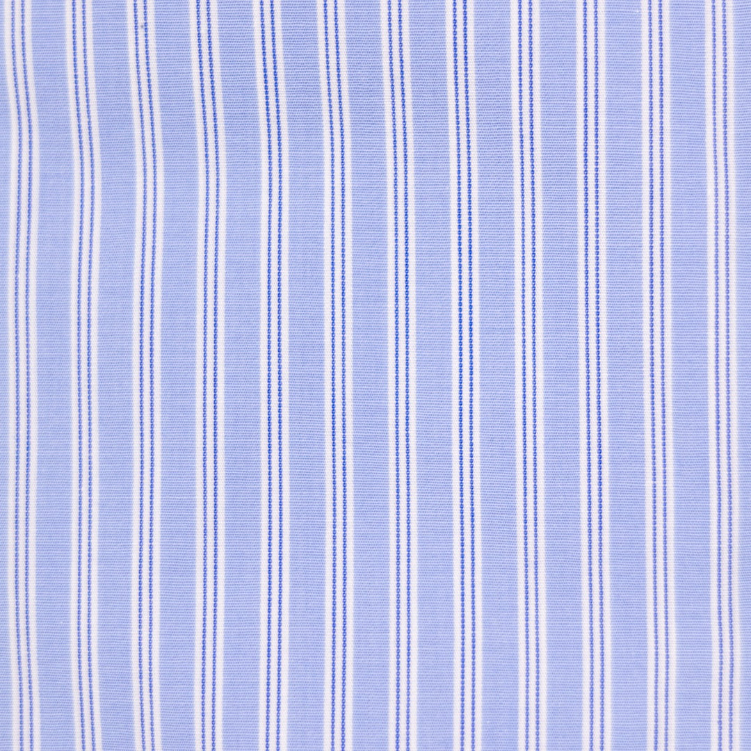 Blue White Multi Stripe Cutaway Shirt