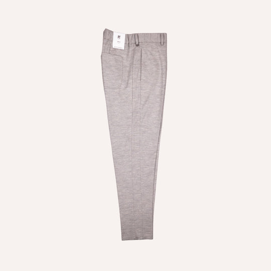 Light Grey Melange Wool Travel Trouser