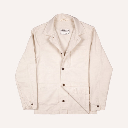 Ecru Cotton Linen Overshirt