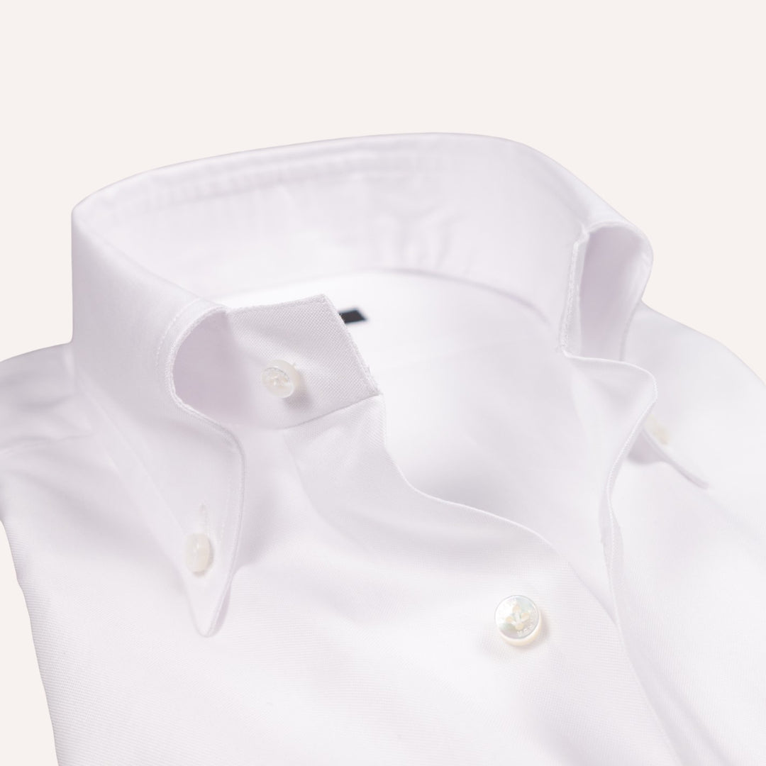 White Slim Fit Oxford Button Down Shirt