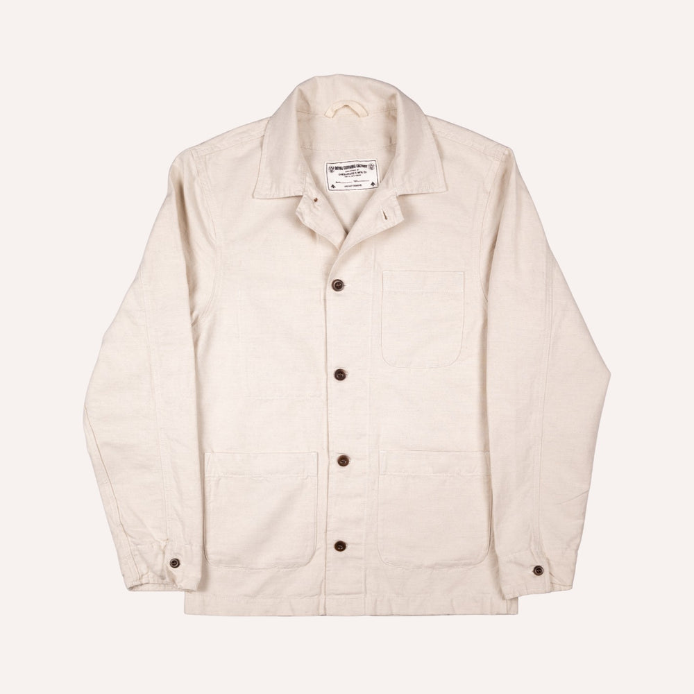 Ecru Cotton Linen Overshirt
