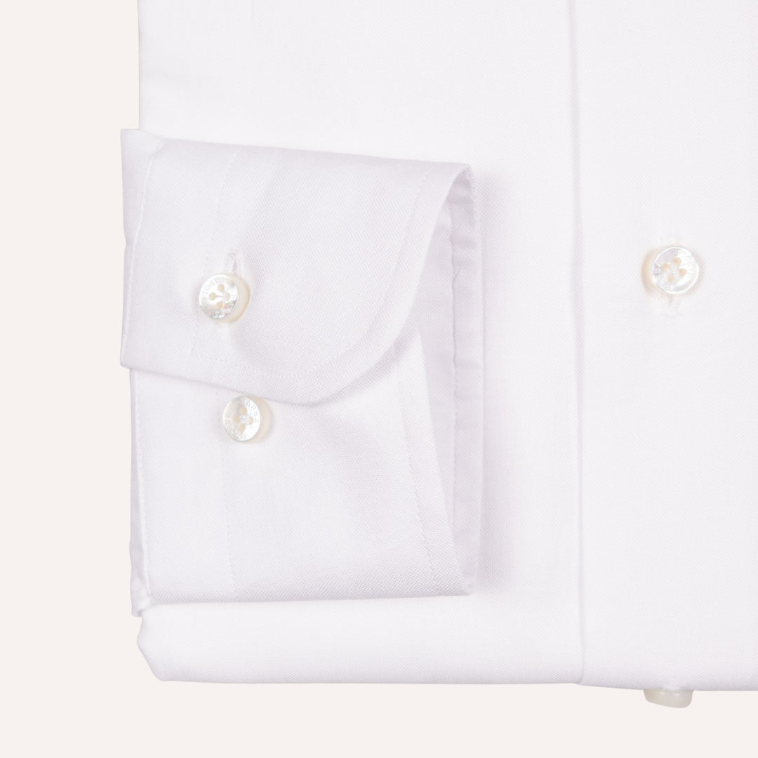 White Slim Fit Oxford Button Down Shirt