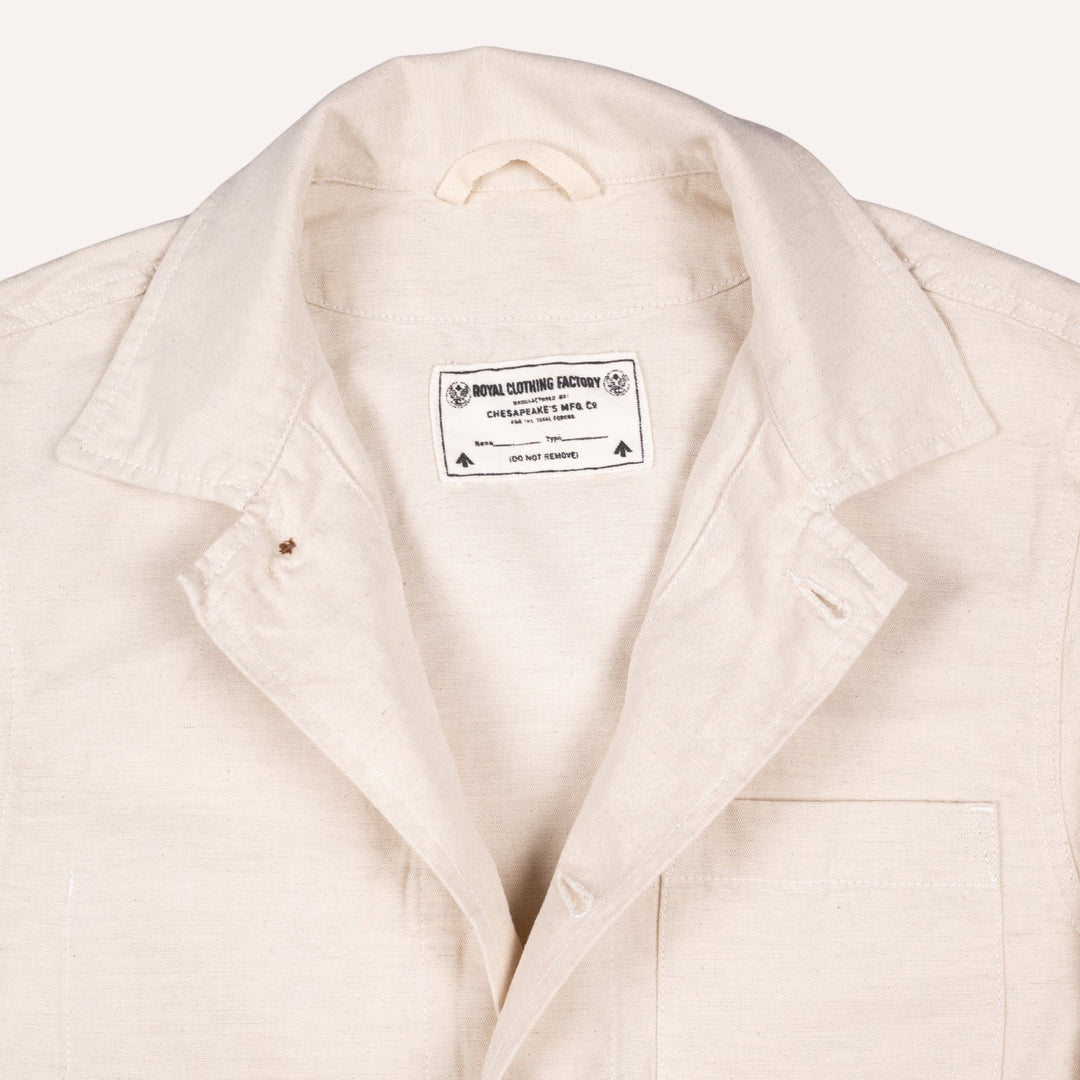 Ecru Cotton Linen Overshirt