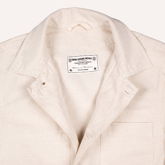 Ecru Cotton Linen Overshirt