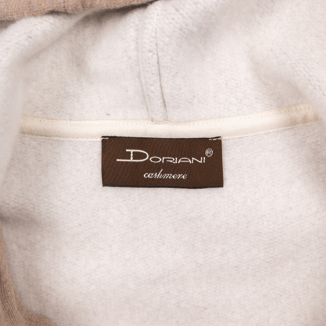 Taupe Cotton Cashmere Zip Hoodie