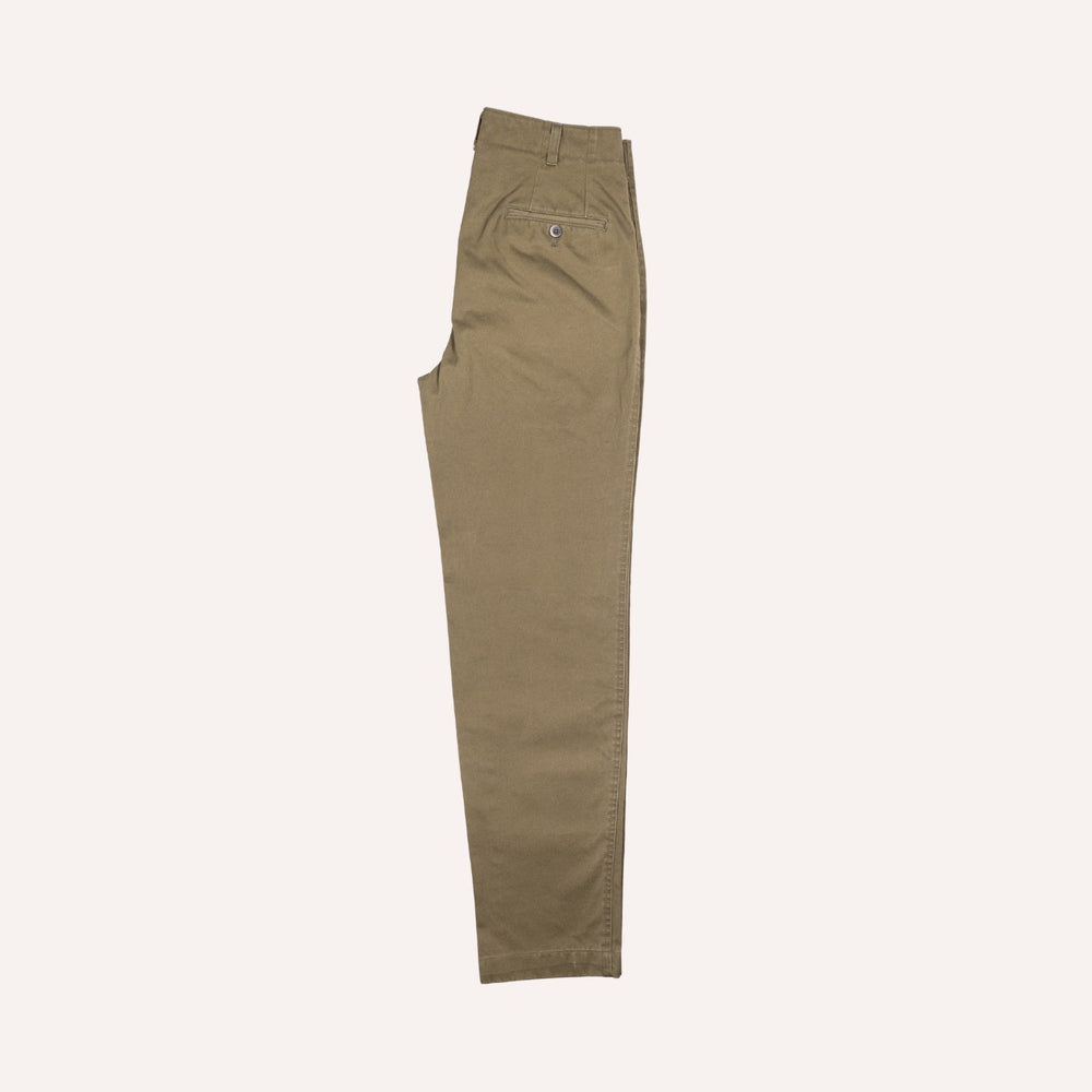 Dark Olive Green Cotton Chinos - Straight Fit