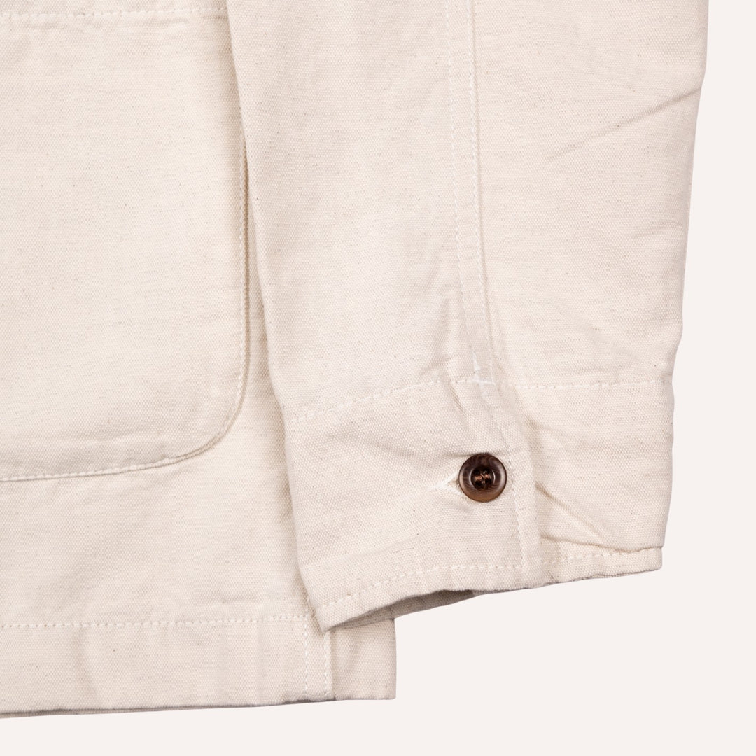 Ecru Cotton Linen Overshirt