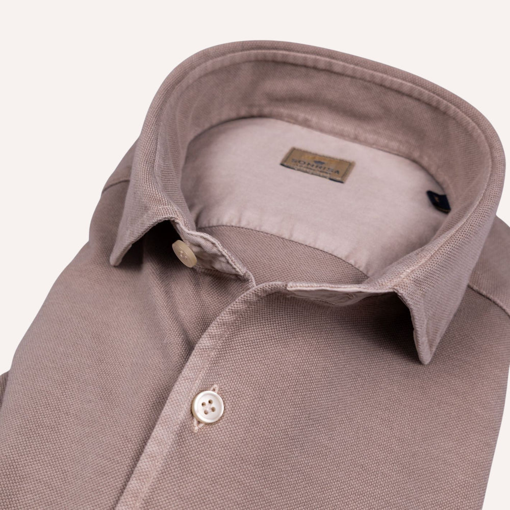 Cappuccino Taupe Cotton Jersey Shirt