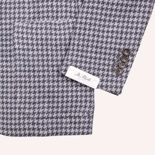 Grey Houndstooth Wool Blazer