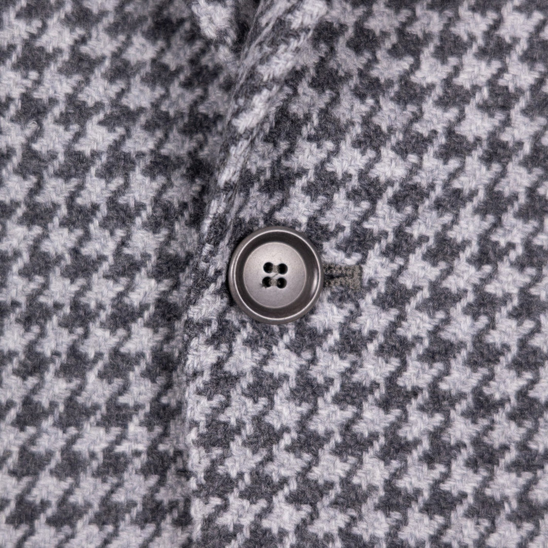 Grey Houndstooth Wool Blazer
