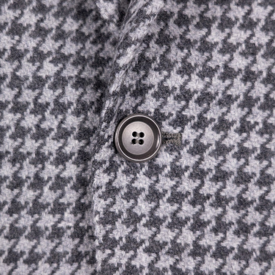 Grey Houndstooth Wool Blazer