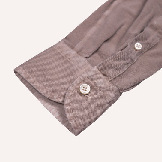 Cappuccino Taupe Cotton Pique Shirt