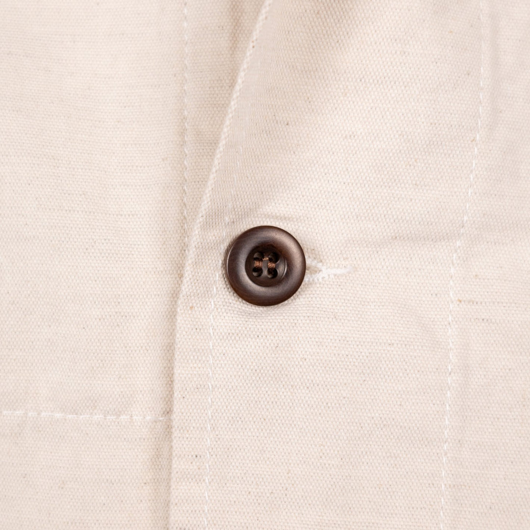 Ecru Cotton Linen Overshirt