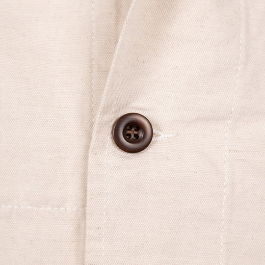 Ecru Cotton Linen Overshirt
