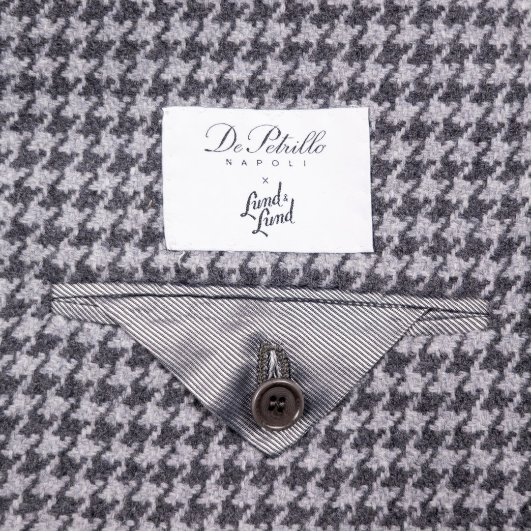 Grey Houndstooth Wool Blazer