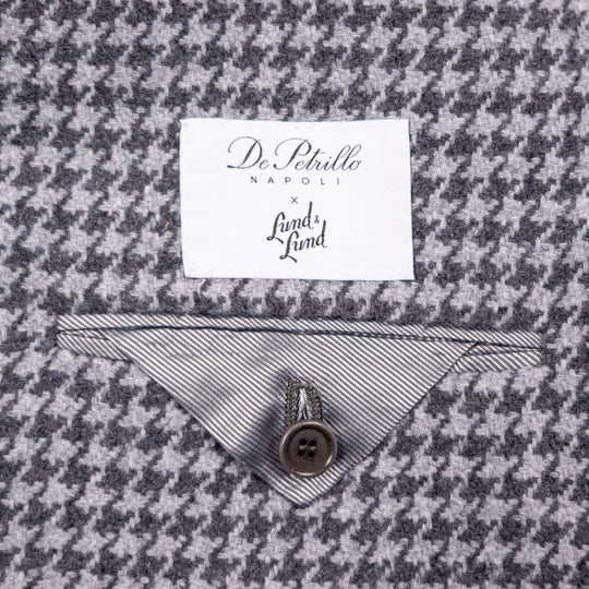 Grey Houndstooth Wool Blazer