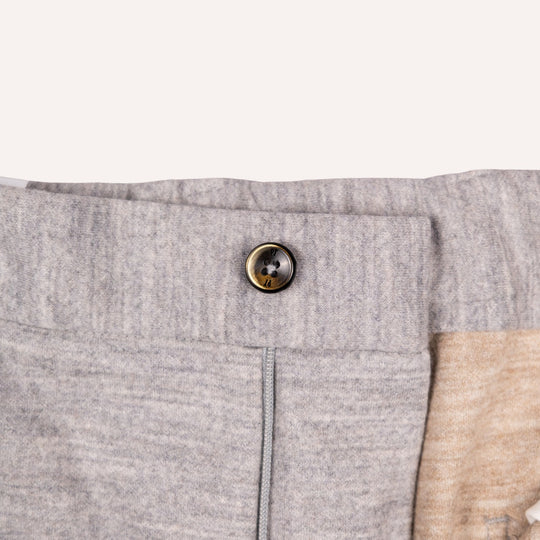 Light Grey Melange Wool Travel Trouser