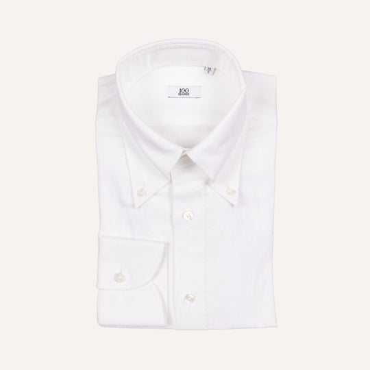 White Cotton Linen Button Down Shirt