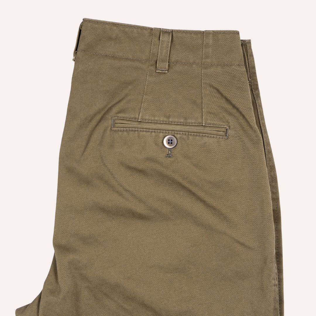 Dark Olive Green Cotton Chinos - Straight Fit