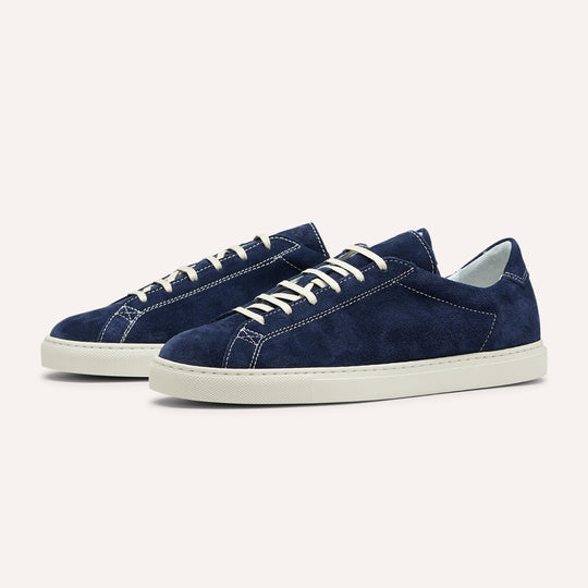 Navy Suede Racquet Sneakers