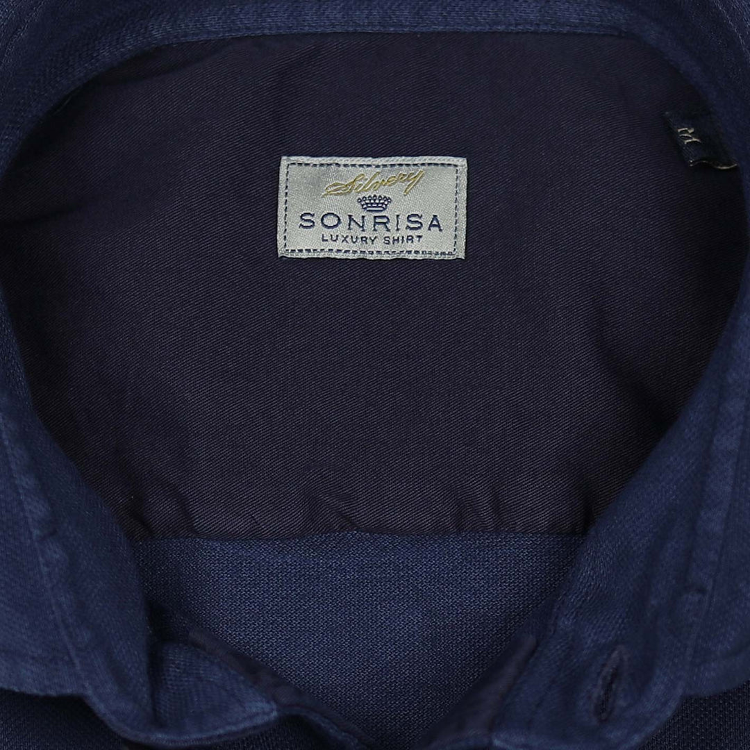 Dark Blue Cotton Pique Shirt