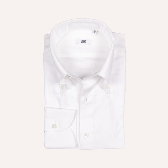 White Cotton Linen Button Down Shirt