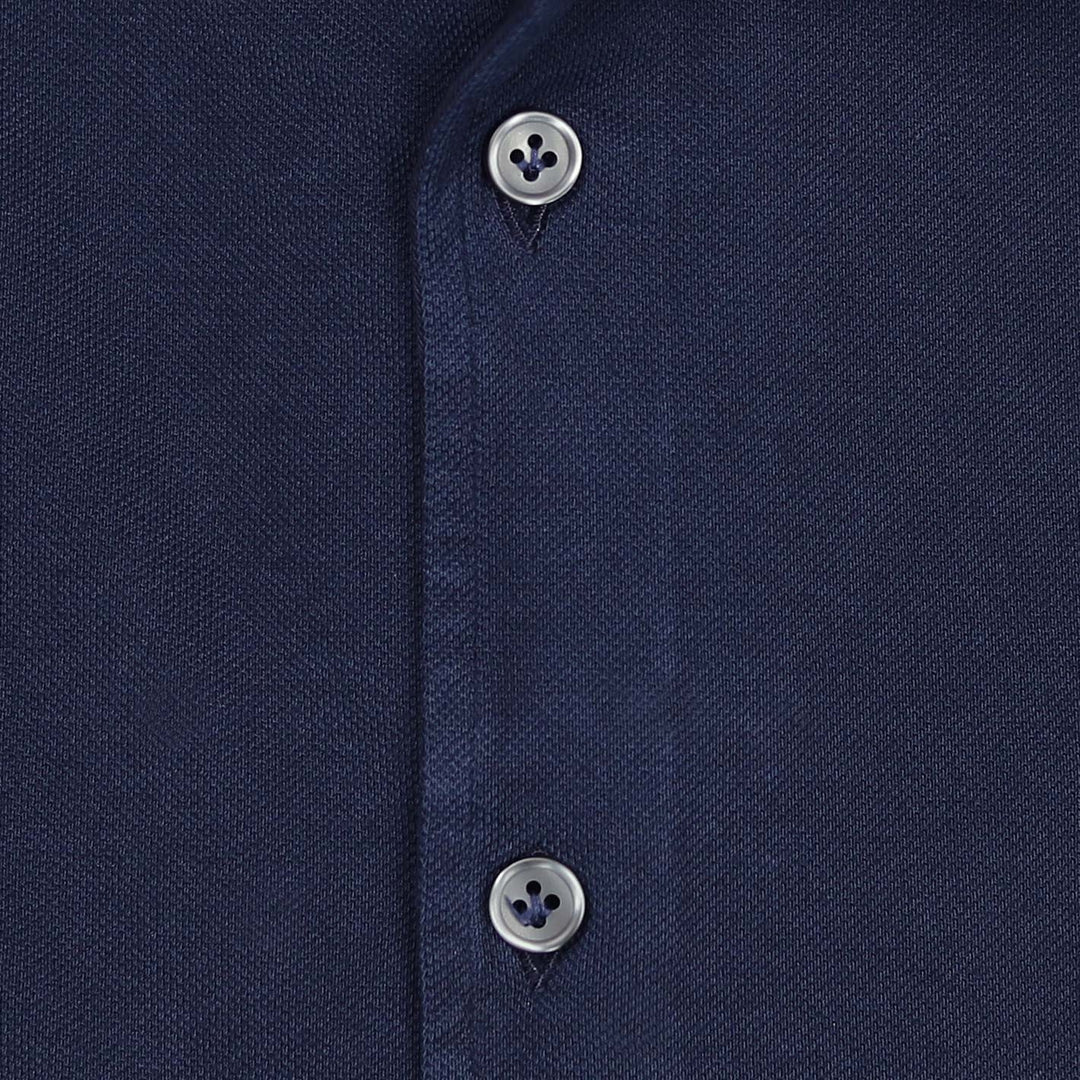 Dark Blue Cotton Pique Shirt