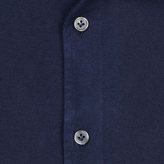 Dark Blue Cotton Pique Shirt