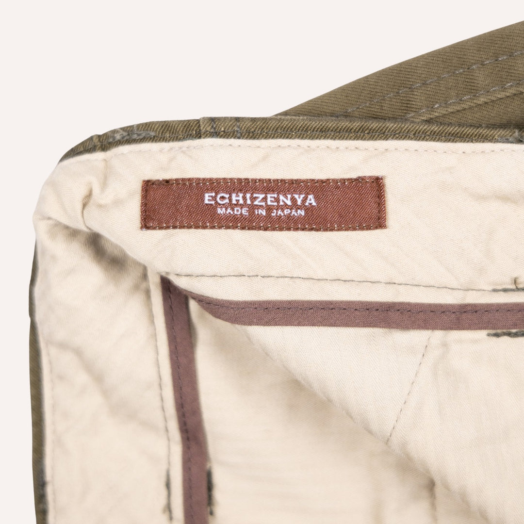Dark Olive Green Cotton Chinos - Straight Fit