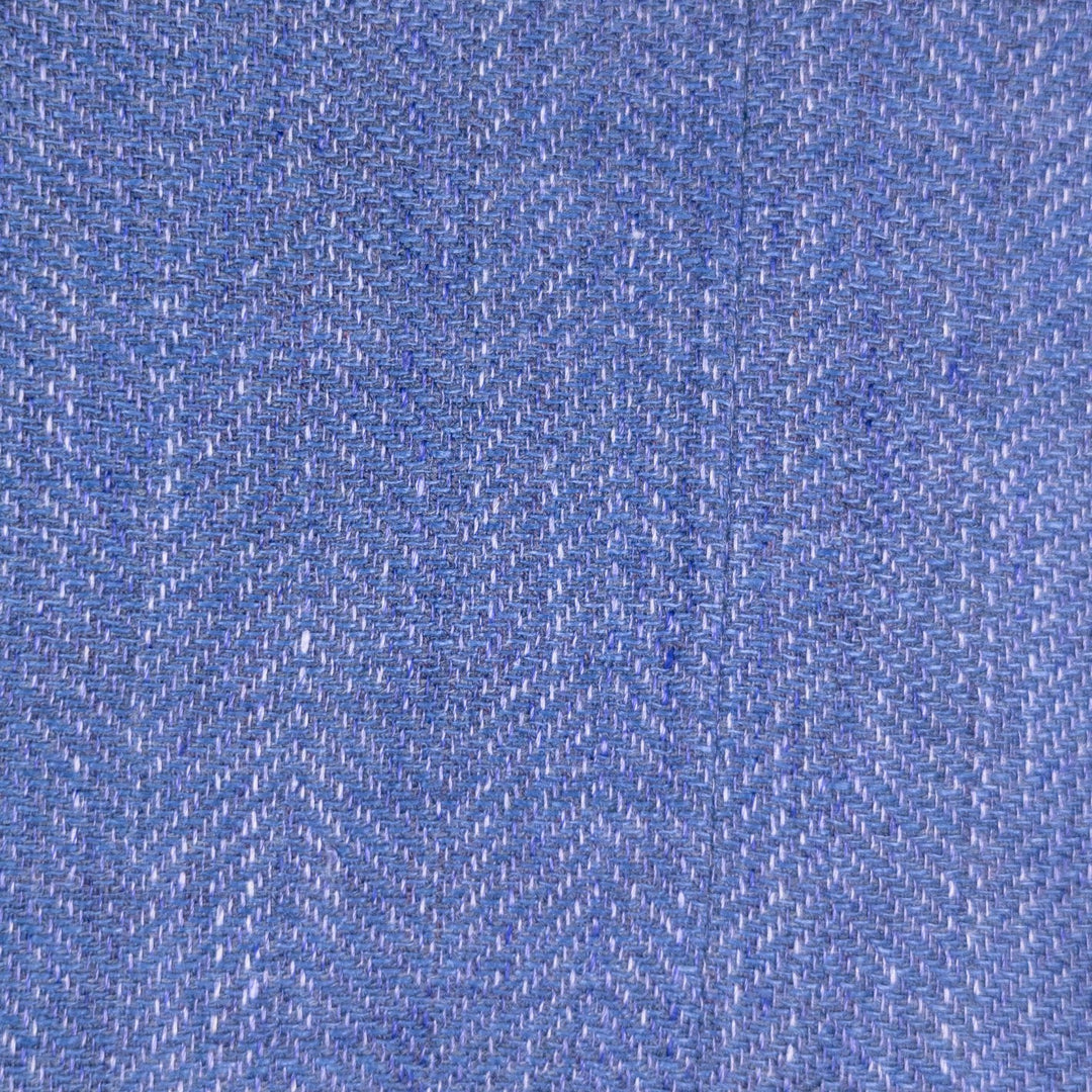 Mid Blue Linen Wool Herringbone Aida Blazer