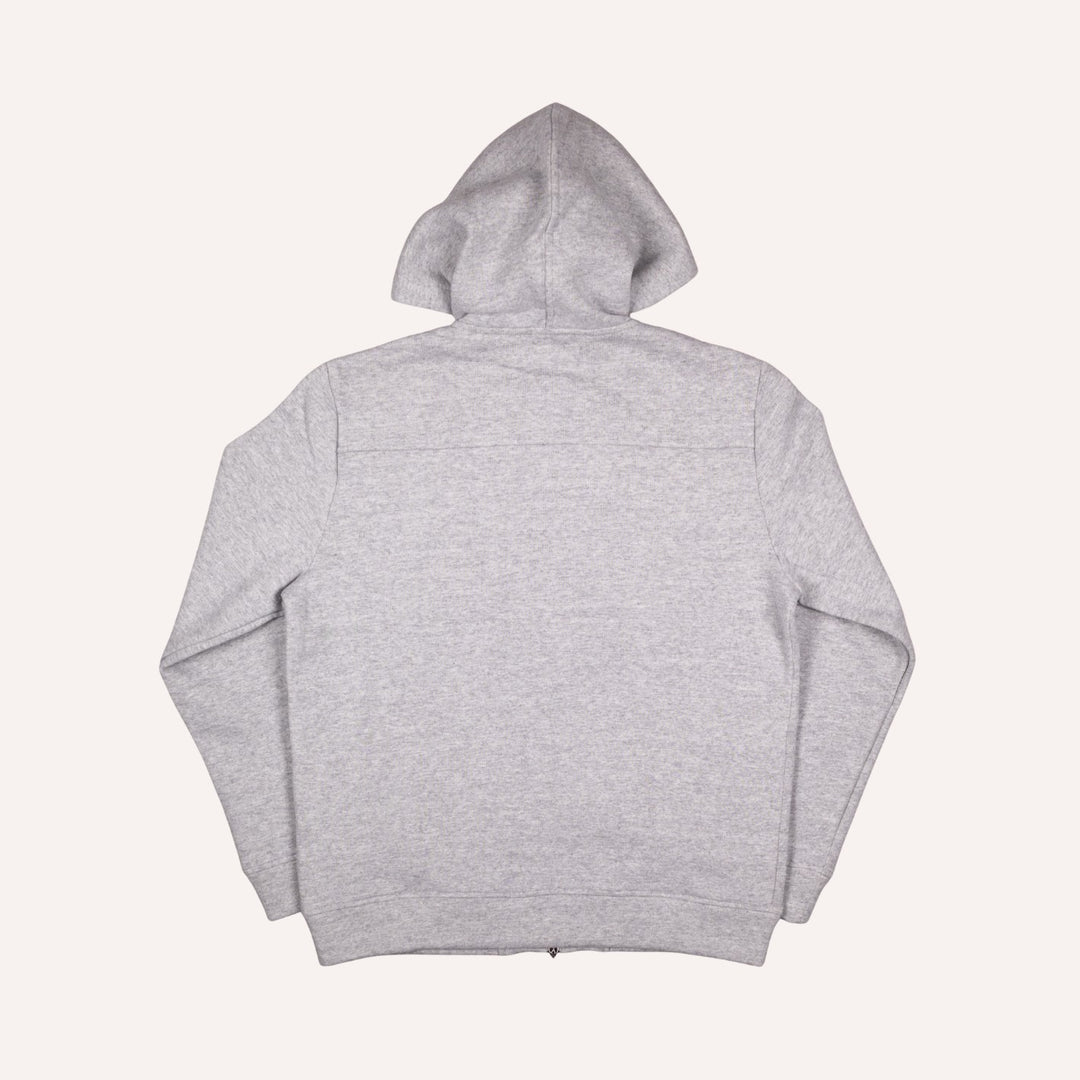 Grey Cotton Cashmere Zip Hoodie