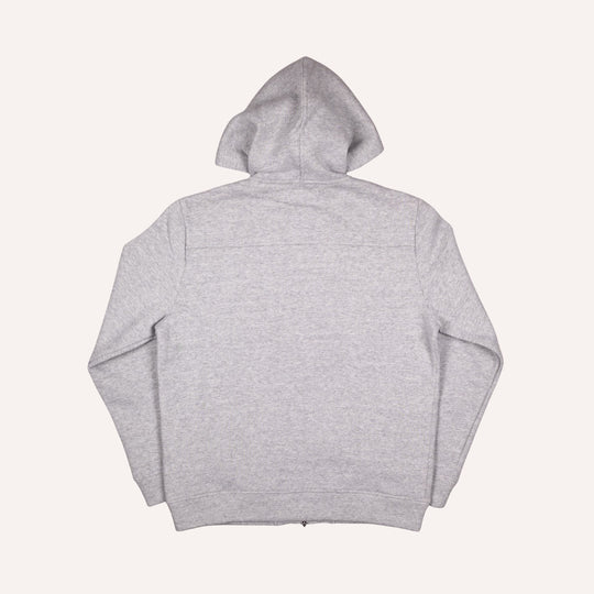 Grey Cotton Cashmere Zip Hoodie