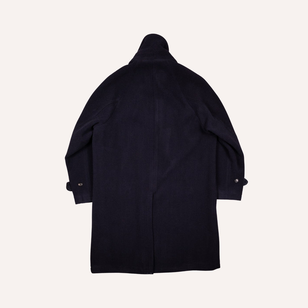 Navy Double Breasted Wool Raglan Peacoat