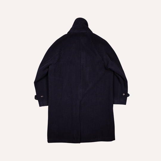 Navy Double Breasted Wool Raglan Peacoat