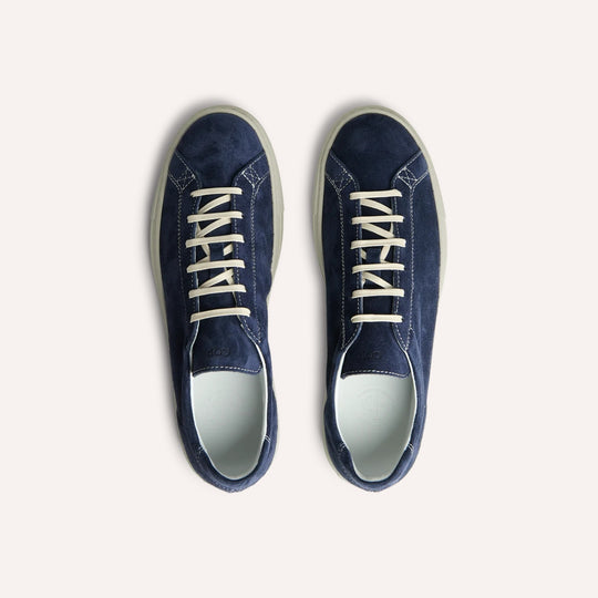 Navy Suede Racquet Sneakers