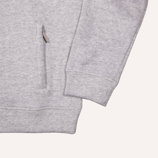 Grey Cotton Cashmere Zip Hoodie