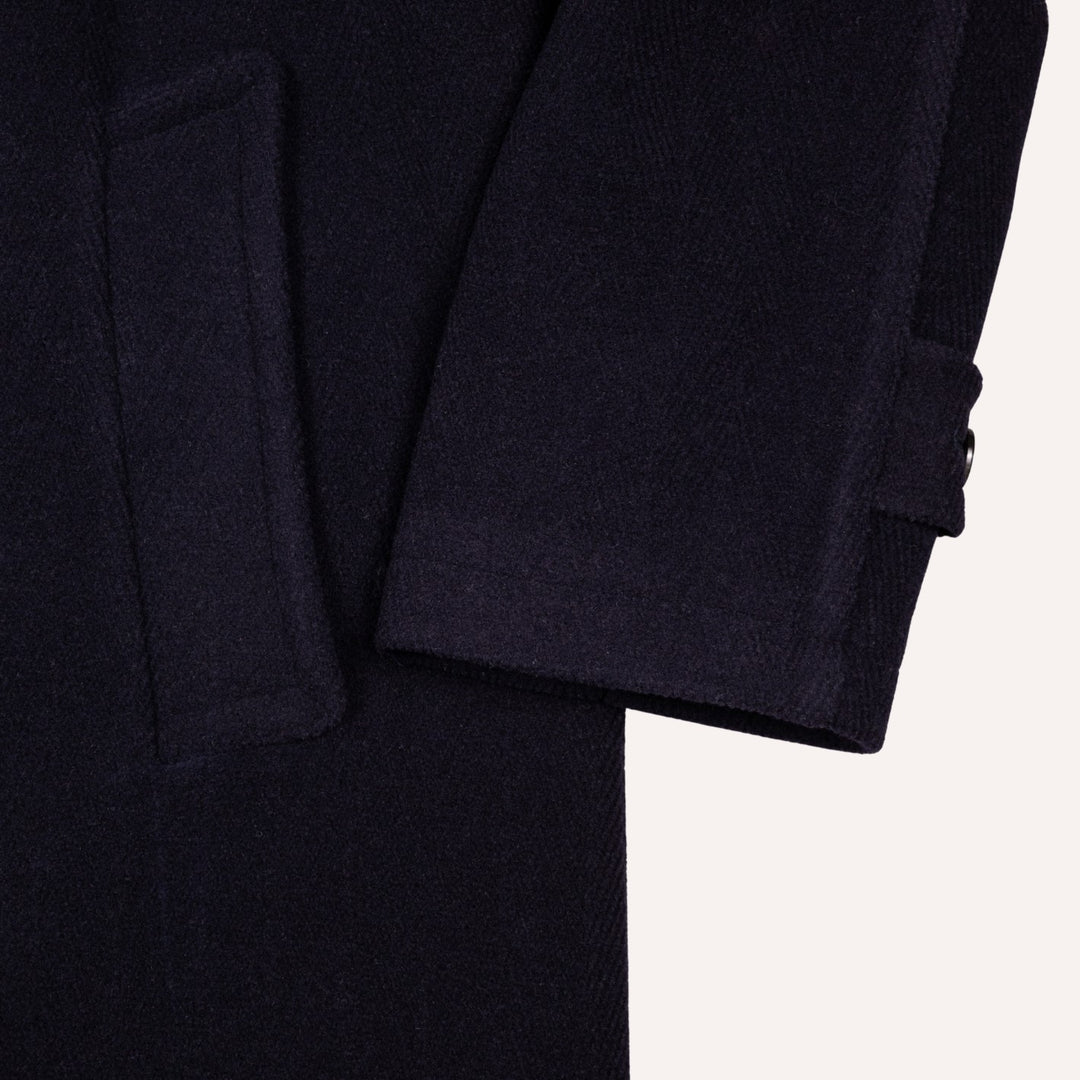 Navy Double Breasted Wool Raglan Peacoat