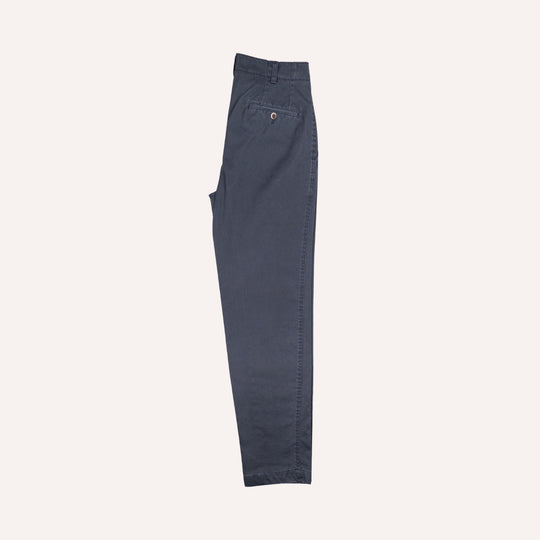 Washed Navy Cotton Chinos - Straight Fit
