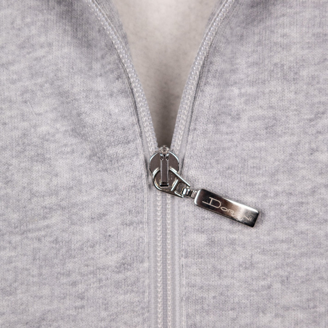 Grey Cotton Cashmere Zip Hoodie