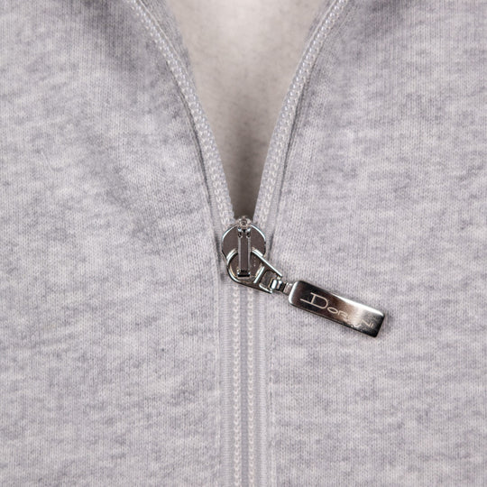 Grey Cotton Cashmere Zip Hoodie