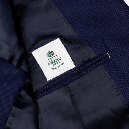 Blue Hopsack Patch Pocket Wool Blazer