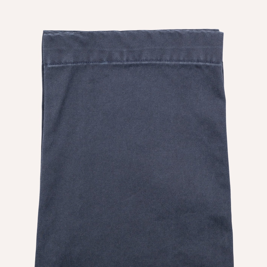Washed Navy Cotton Chinos - Straight Fit