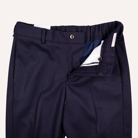 Navy Wool Travel Trouser