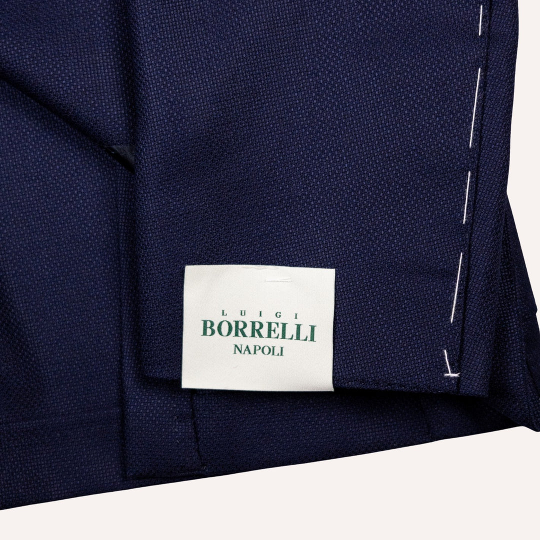 Blue Hopsack Patch Pocket Wool Blazer