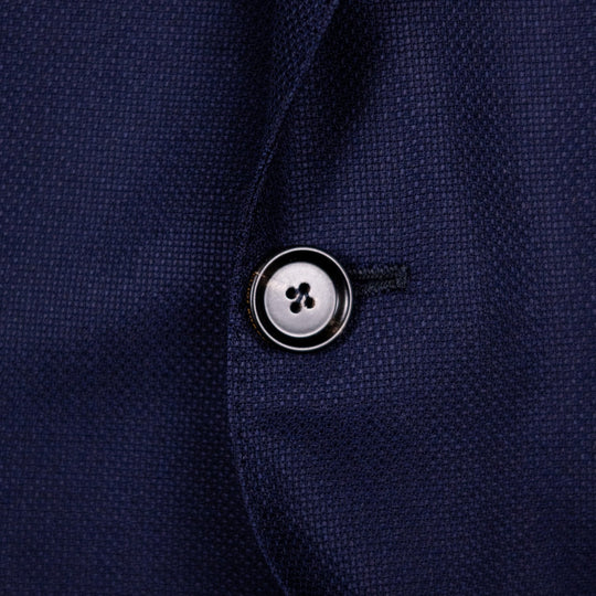 Blue Hopsack Patch Pocket Wool Blazer