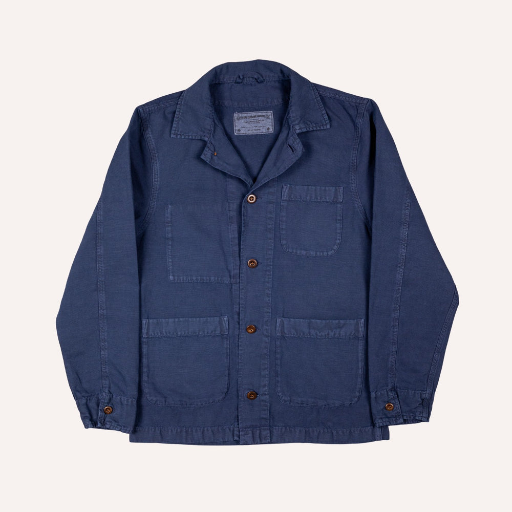 Washed Blue Cotton Linen Overshirt