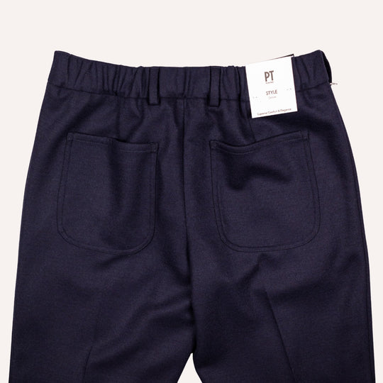 Navy Wool Travel Trouser