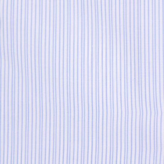 White & Light Blue Stripe Slim Fit Cut Away Shirt